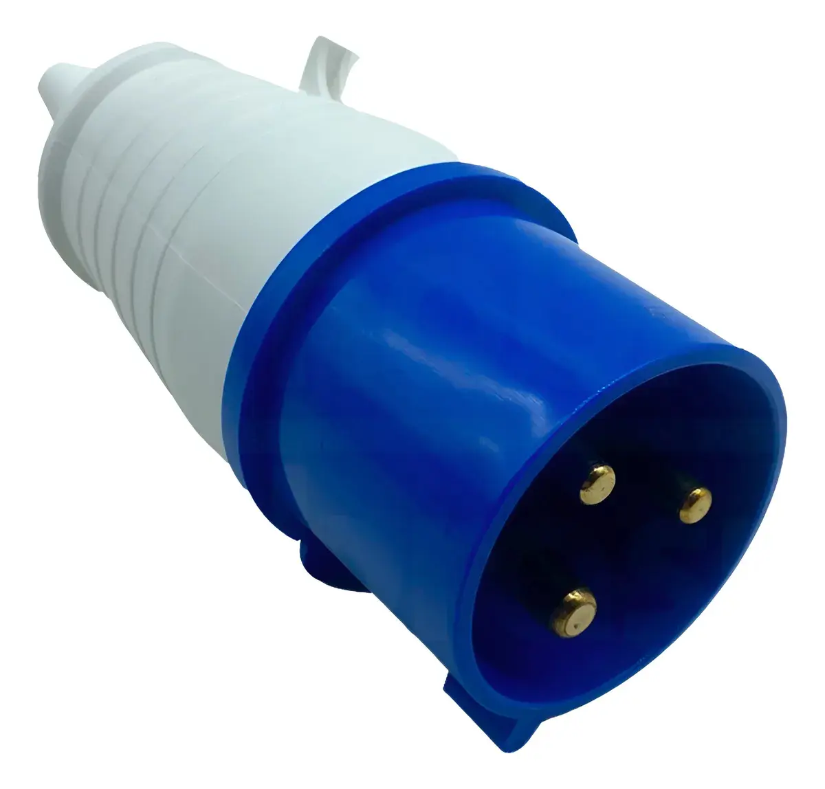 Plugue Industrial 2P+T 220V 32A IP44 AZUL