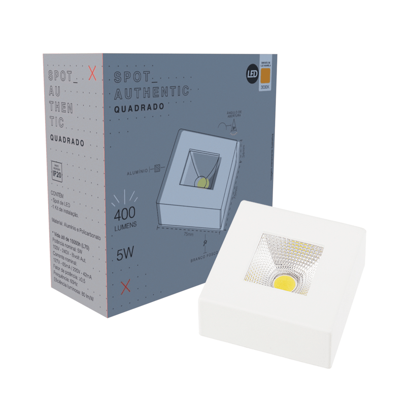 Spot LED 5W Branco 3000K