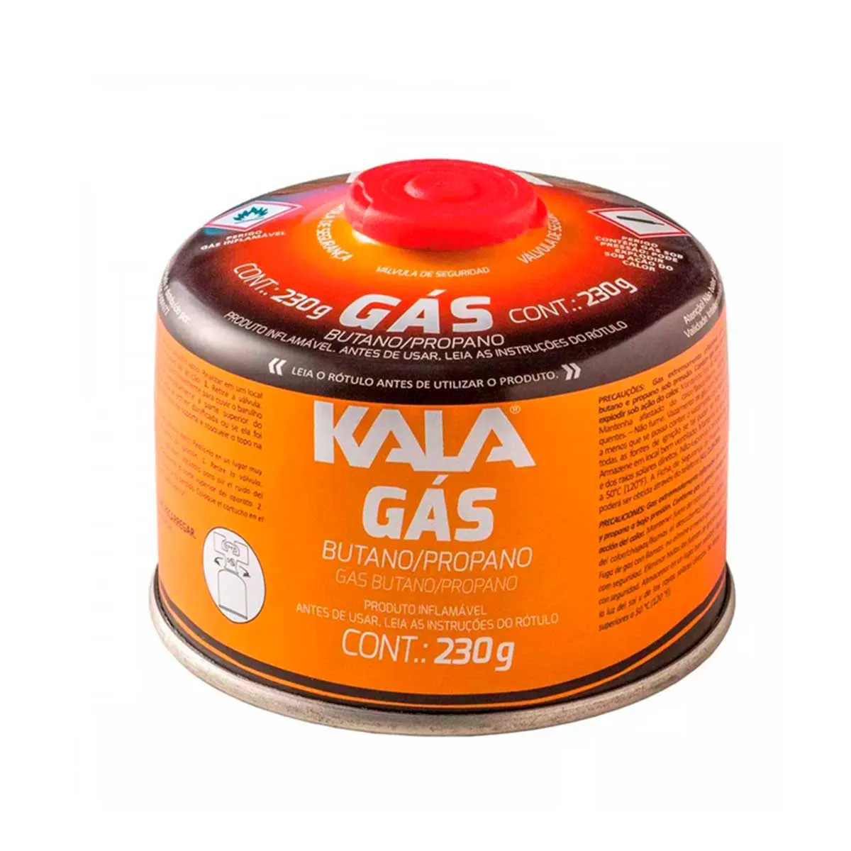 Cartucho de Gás Kala com Válvula de Segurança 230g