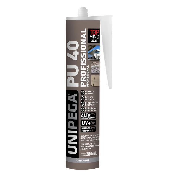 Adesivo Cola Pu 40 Cinza Selante De Poliuretano 280ml Unipega