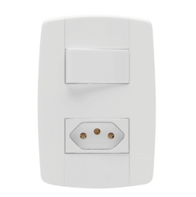 Conjunto 1 Interruptor Simples 10A 250V + 1 Tomada 20A 250V